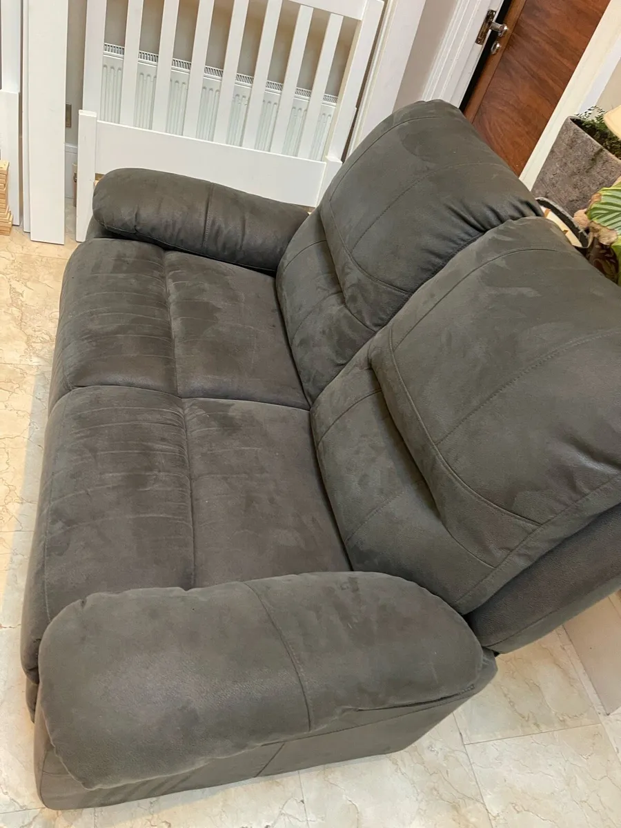 Beautiful Grey Suede 2 Seater Couch -Sofa -Deliver - Image 2