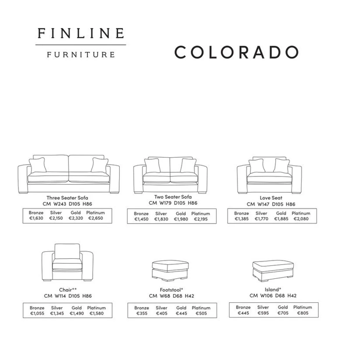 Finline Furniture 3-Seater Colorado Sofa - Image 4