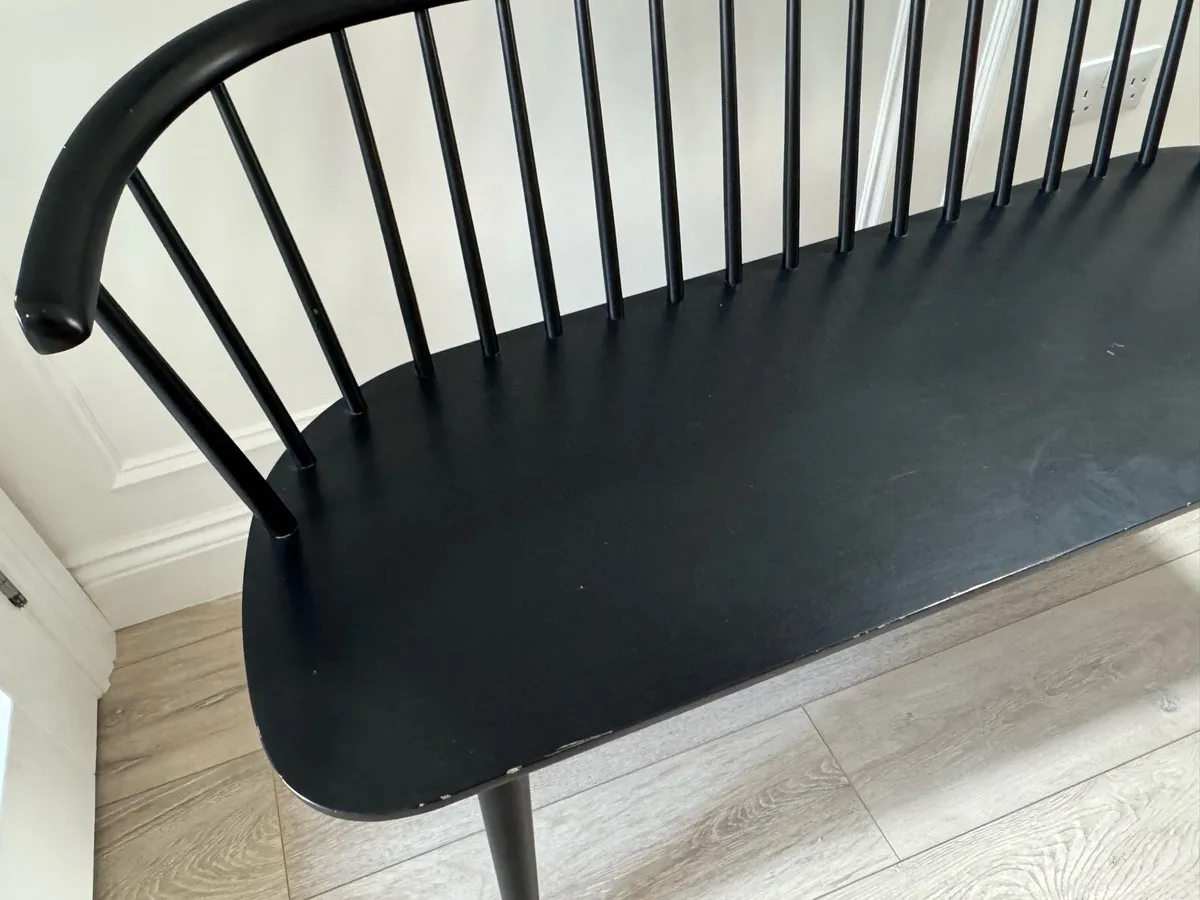 Black Wooden Dining Bench - Image 2