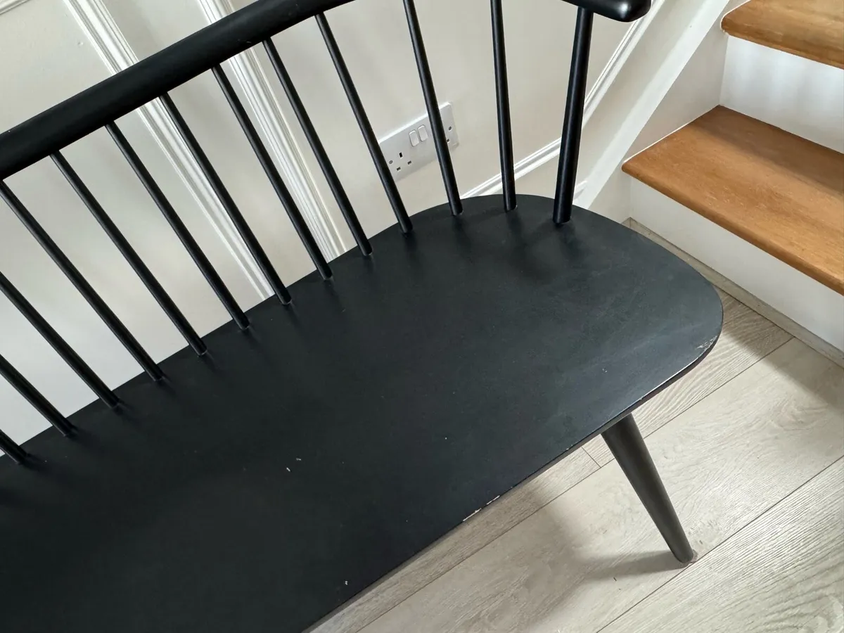 Black Wooden Dining Bench - Image 3