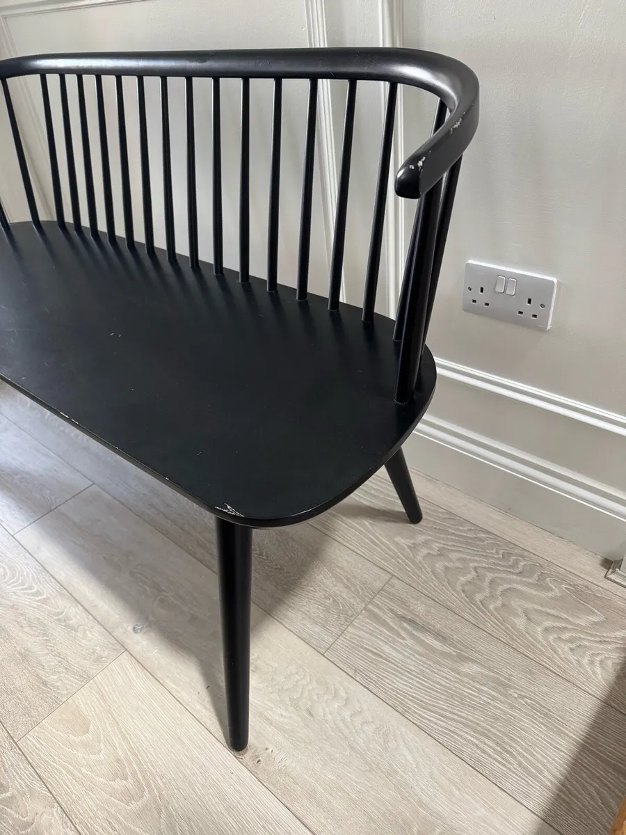 Black Wooden Dining Bench - Image 4