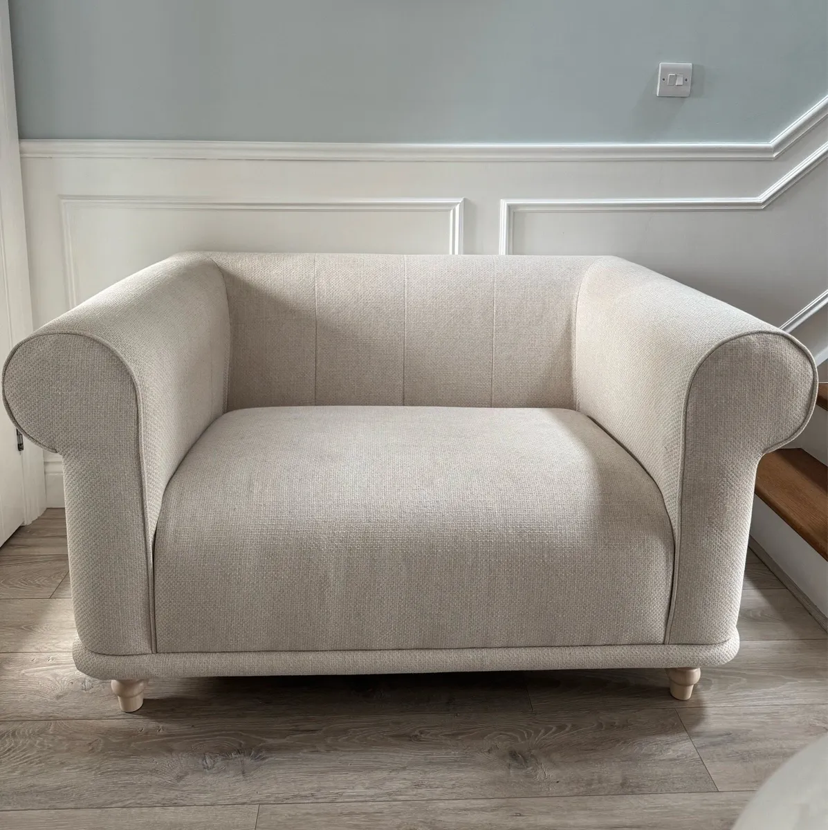 Cream Beige 1.5 Seater Armchair - Image 1