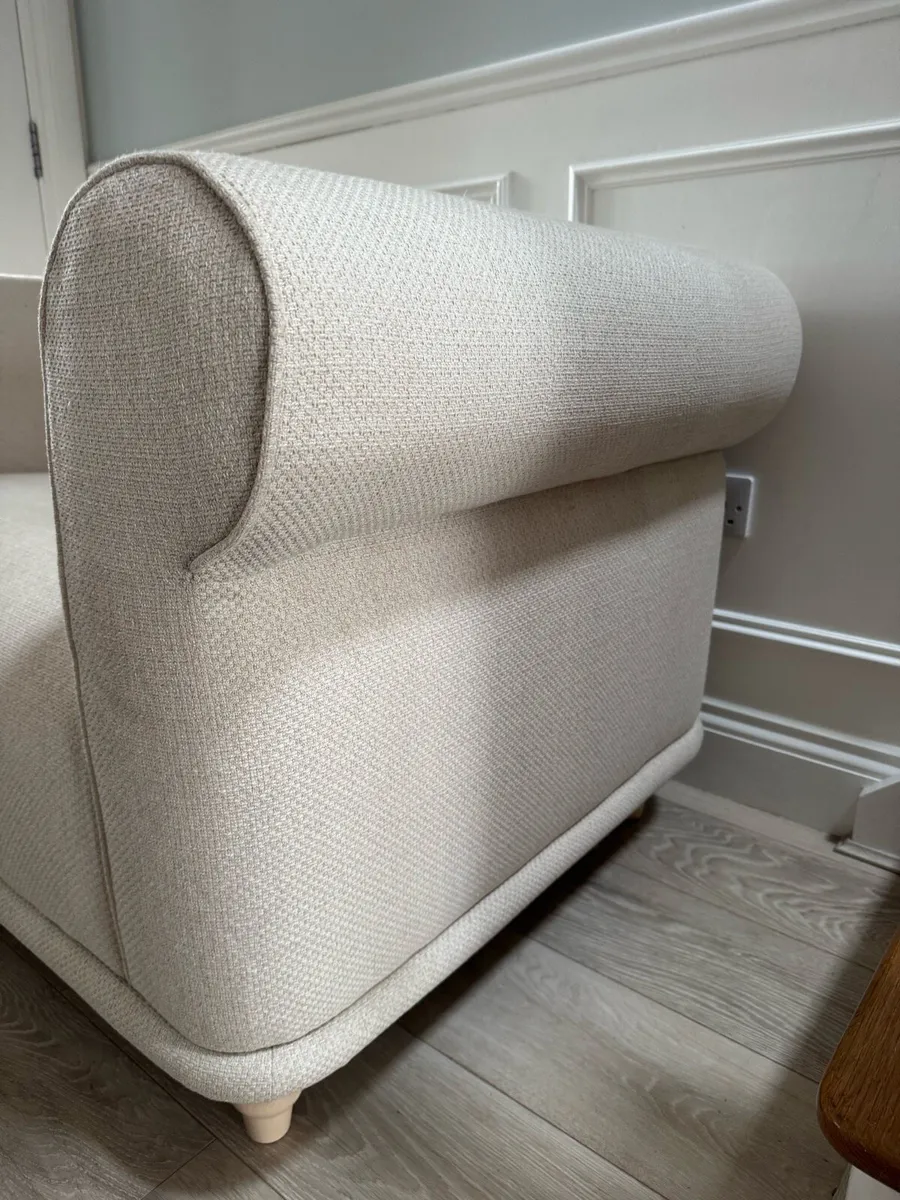 Cream Beige 1.5 Seater Armchair - Image 3