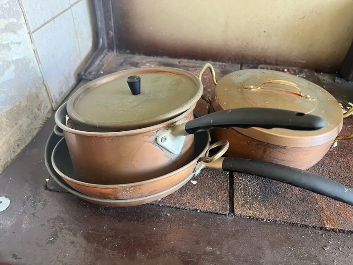 copper pots x 3 - Image 2