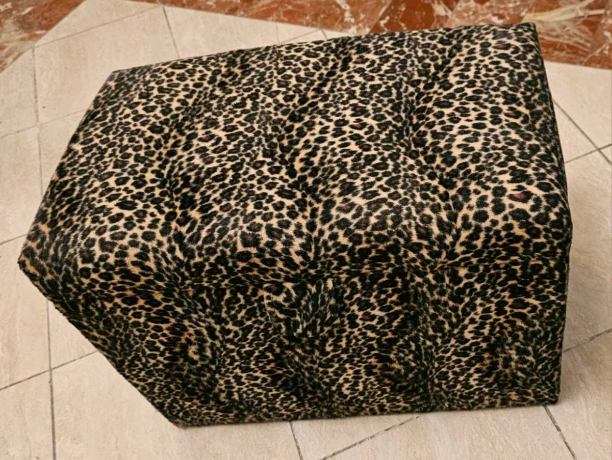 Leopard Print Storage Ottoman - Pick-up only - Image 1