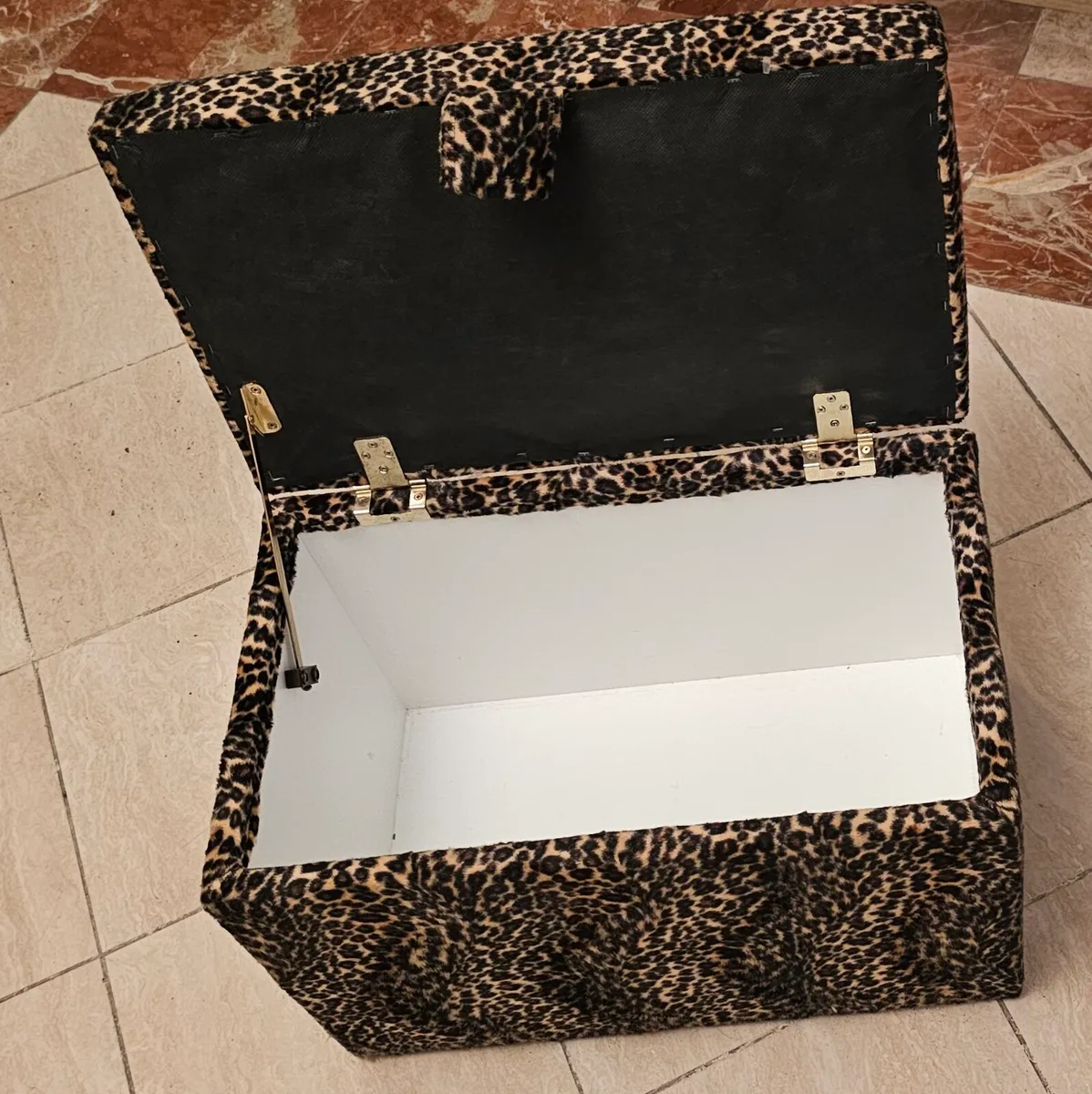 Leopard Print Storage Ottoman - Pick-up only - Image 2