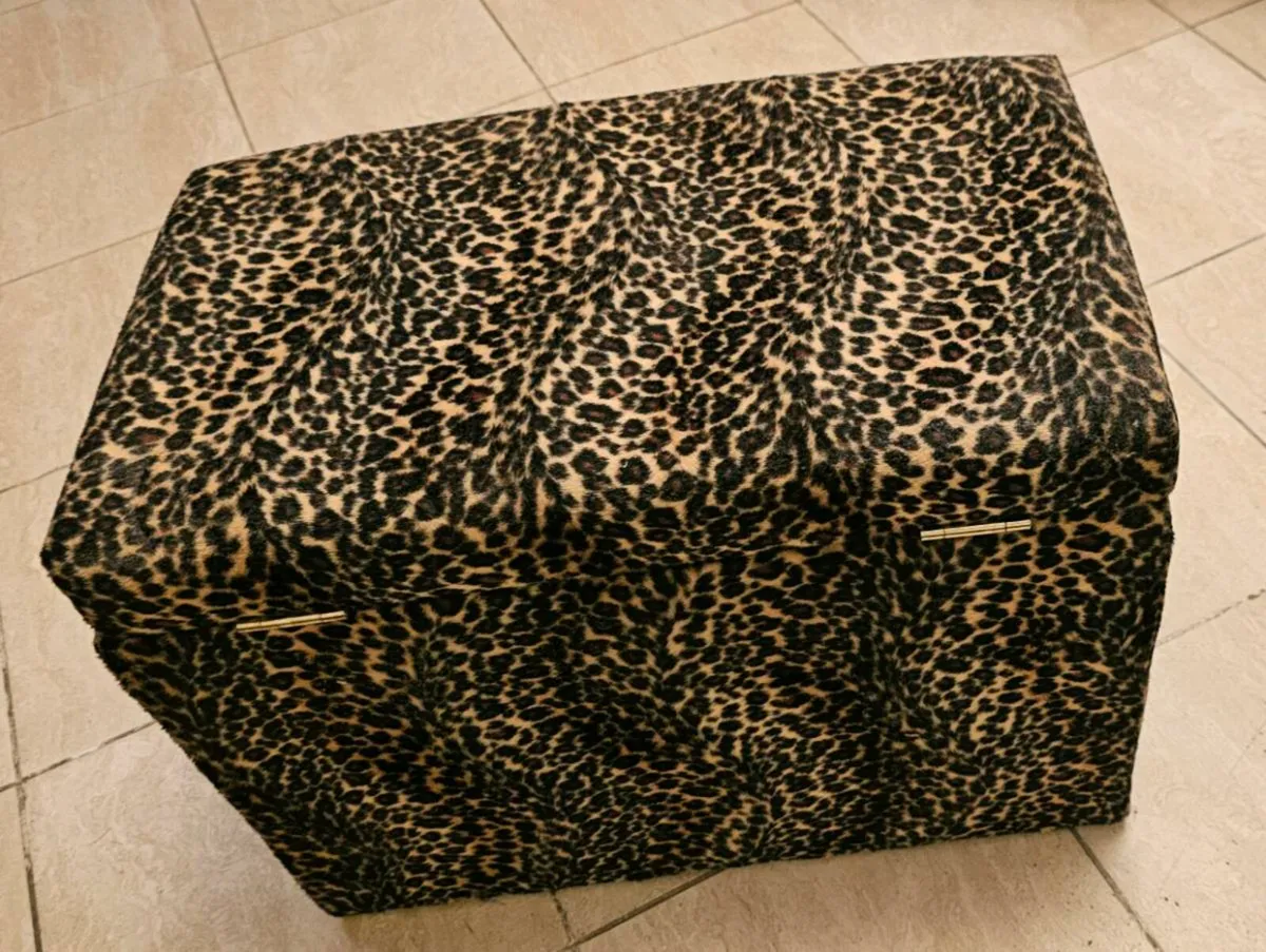 Leopard Print Storage Ottoman - Pick-up only - Image 4