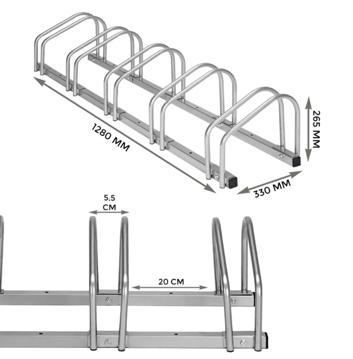 5 Bicycle Parking Stand Steel Bike Rack - Image 3