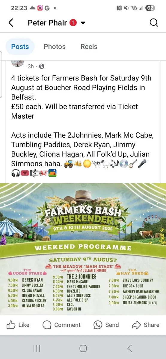 Farmers Bash tickets x4