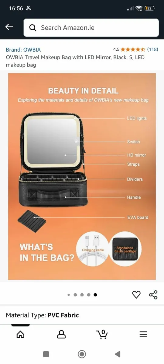Make up case wigh LED light, brand new in box - Image 4