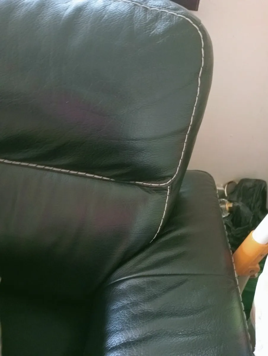 Two seater and 3 real leather sofas - Image 1