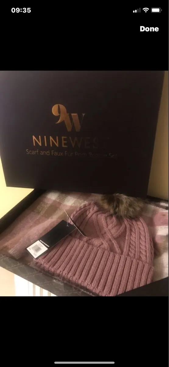 New Nine West Scarf & Beanie Set - Image 1