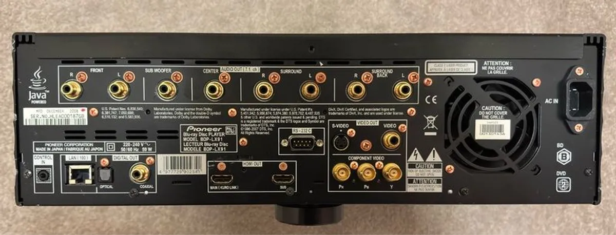 Pioneer BDP-LX91 - Image 3