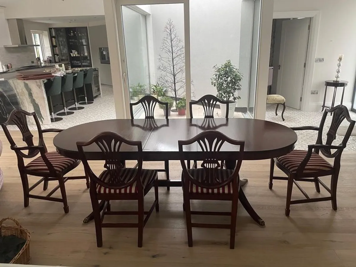 Mahogany Dining Table and Chairs - Image 2