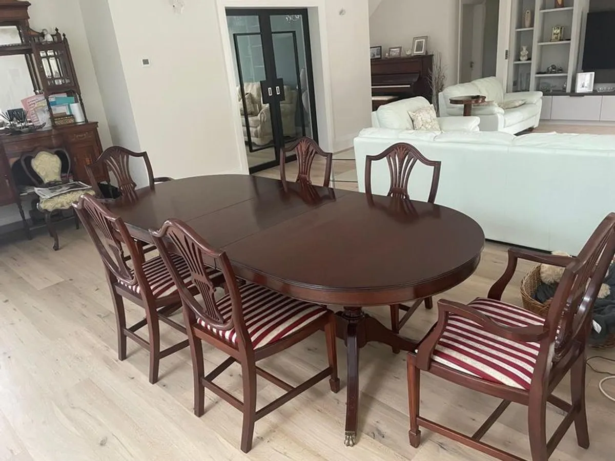 Mahogany Dining Table and Chairs - Image 3