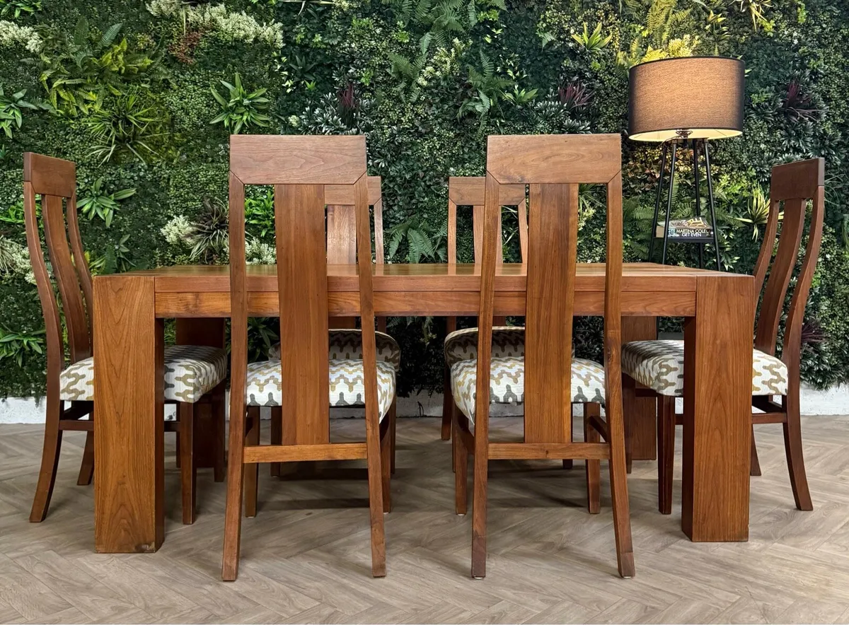 Walnut kitchen table & 6 chairs/dining set - Image 2