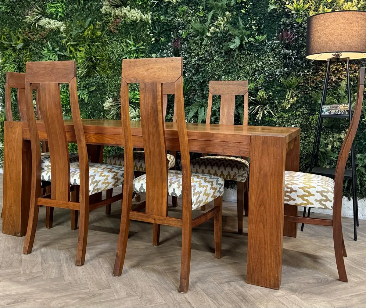 Walnut kitchen table & 6 chairs/dining set - Image 3