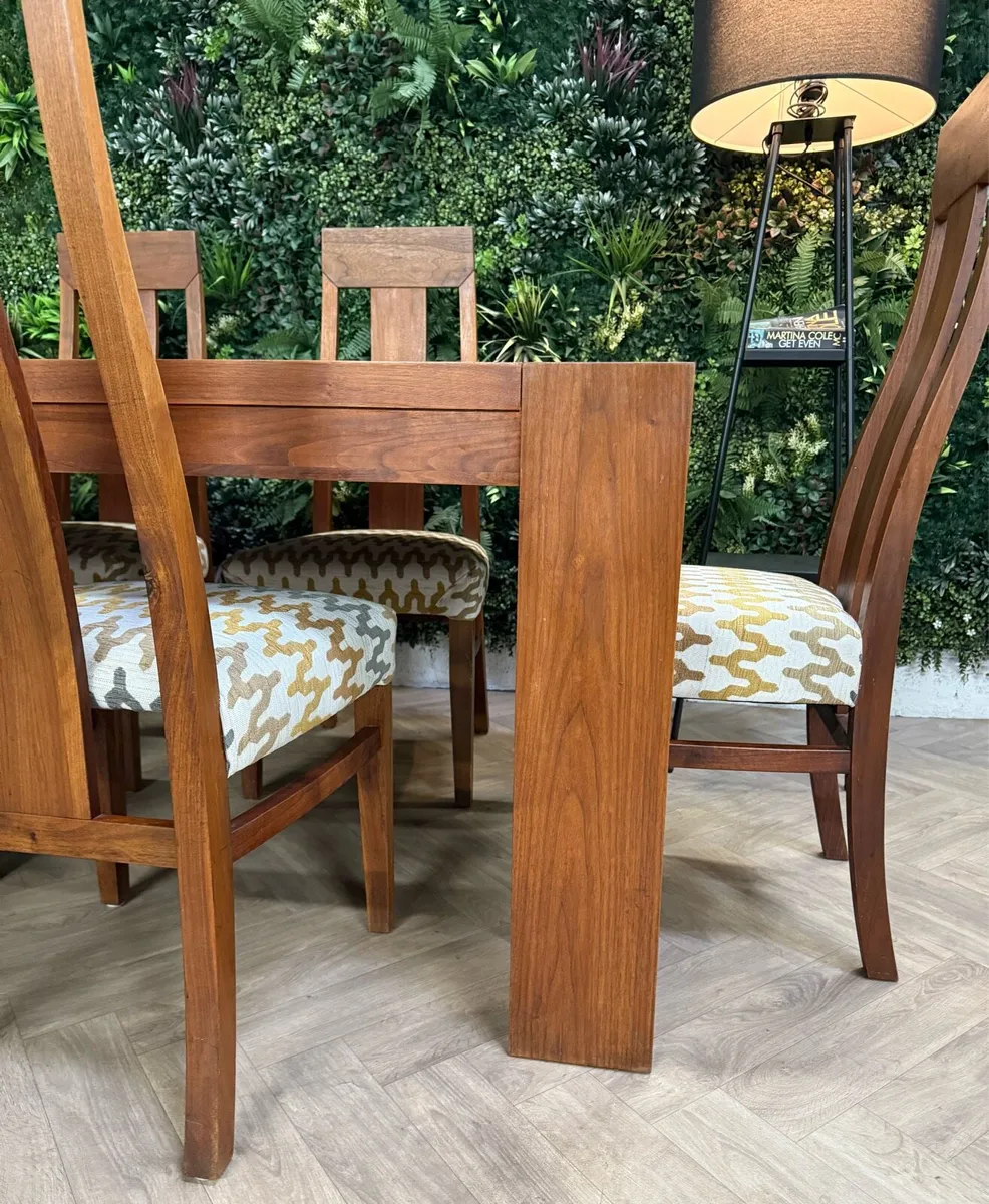 Walnut kitchen table & 6 chairs/dining set - Image 4