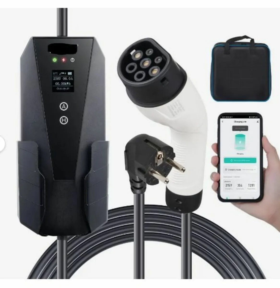 Portable EV Charger Type 2, 16A 3.7 kW, Electric - Image 1