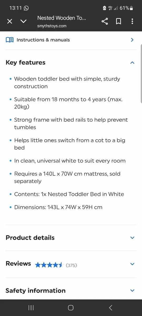 Toddler bed - Image 2
