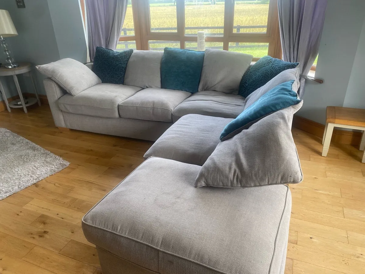 L shaped Sofa and swivel chair - Image 2