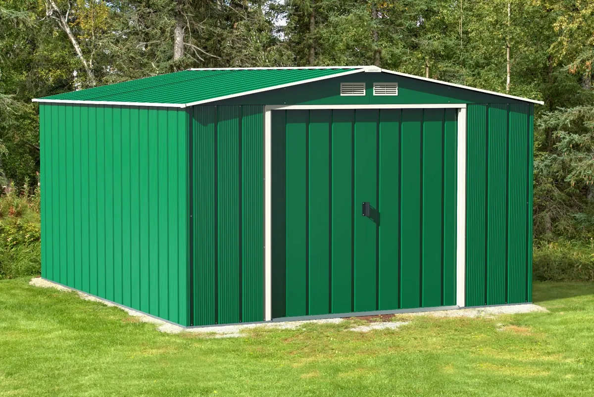 Steel Sheds 10x12  Grey or Green -Free 3 Delivery - Image 1