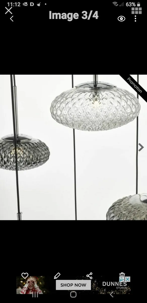 Bibiana chrome 6 pendant light fitting - Image 4