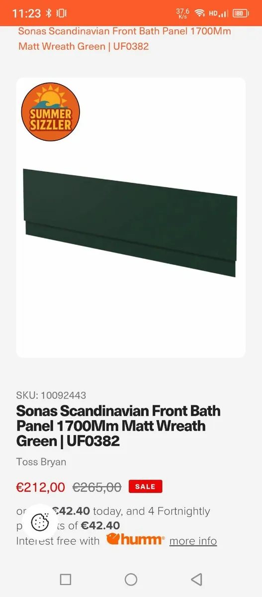 bath panel green