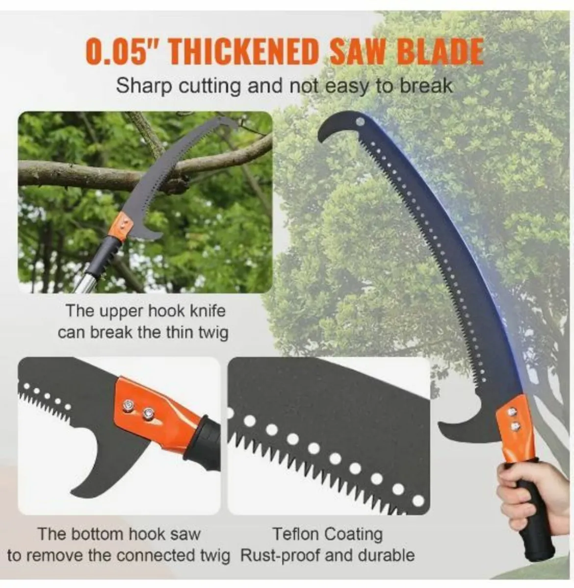 Manual Pole Saw, 2.2 - 8.2 m Extendable Tree Prun - Image 4