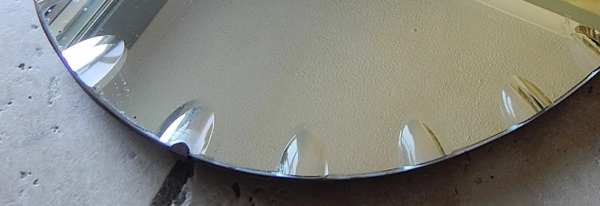 Vintage Oval Scalloped Edge Wall Mirror, c1950s - Image 4