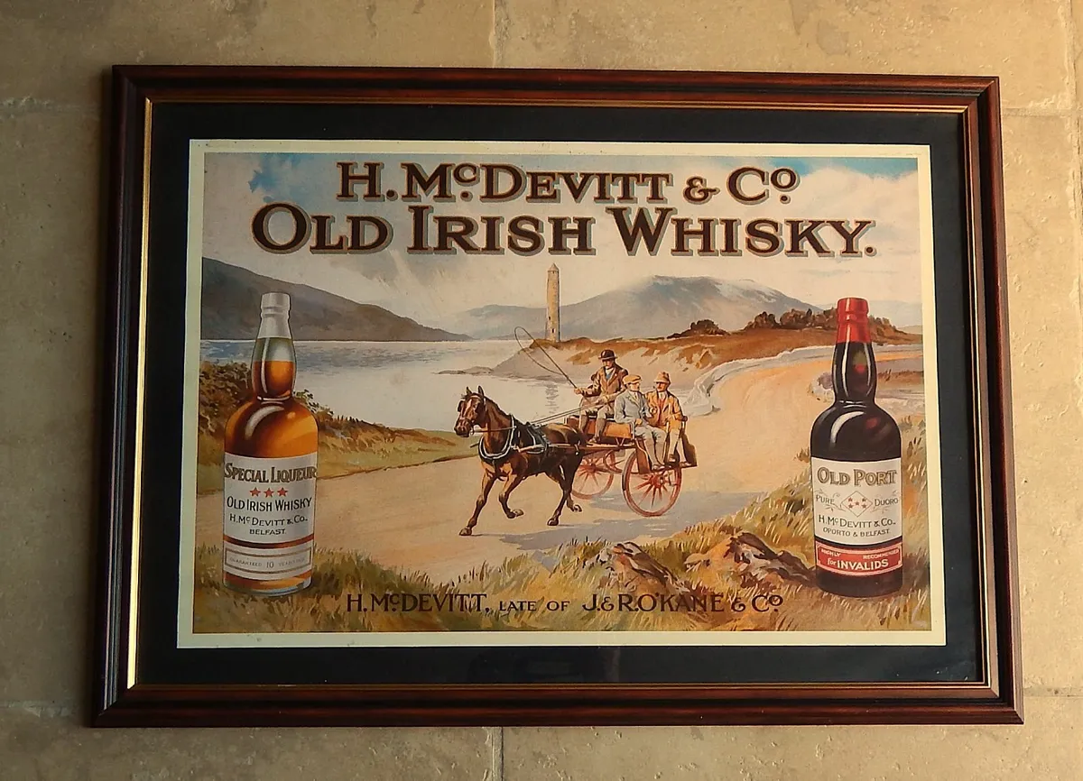 Large H. Mc Devitt Whiskey Advertising Print - Image 1