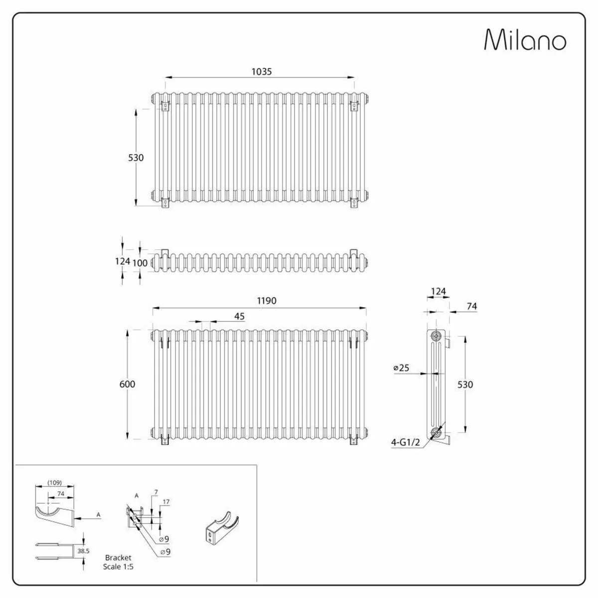 3 New - Milano Windsor - Cast Iron Style Radiators - Image 4