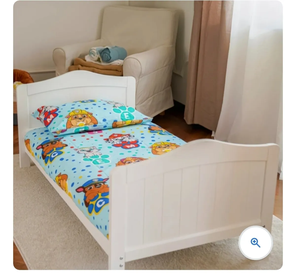 Wooden cot/toddler bed with mattress - Image 3