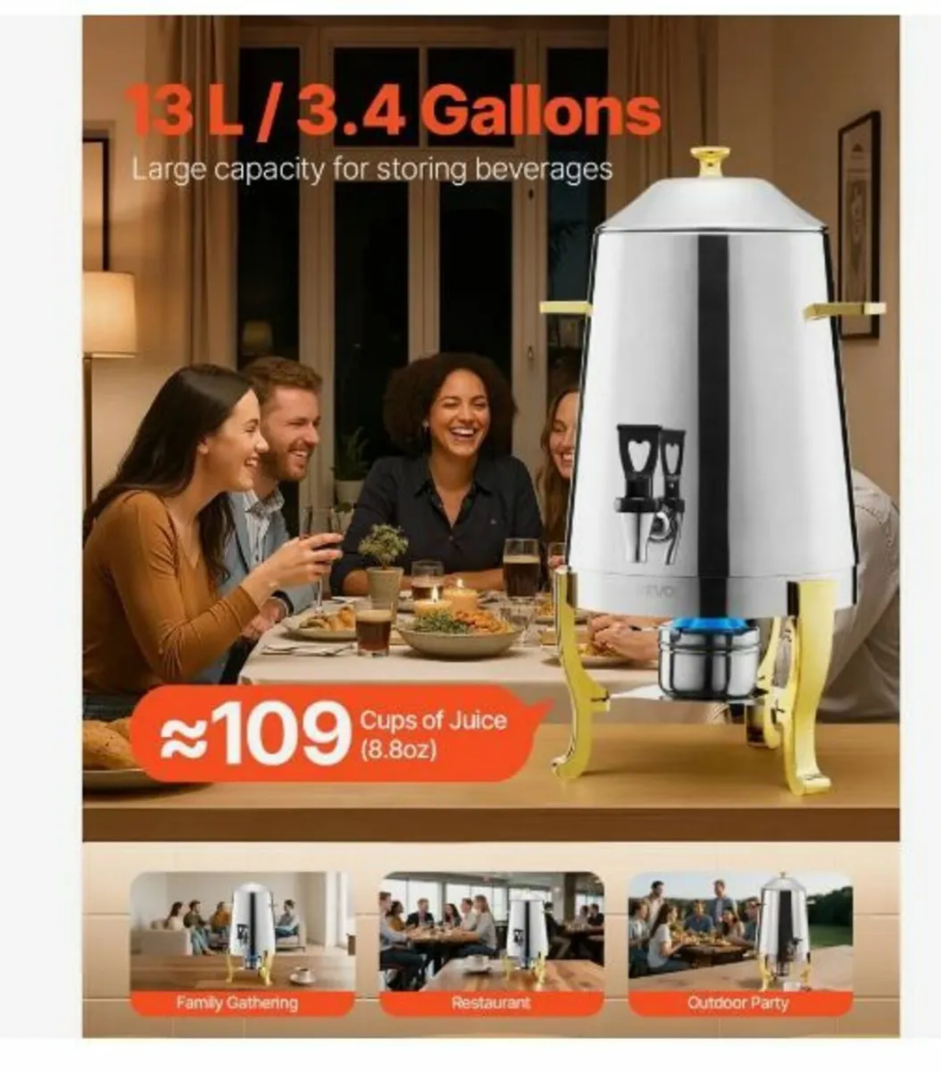 Stainless Steel Hot Tea & Cold Drink Dispenser 13 - Image 3