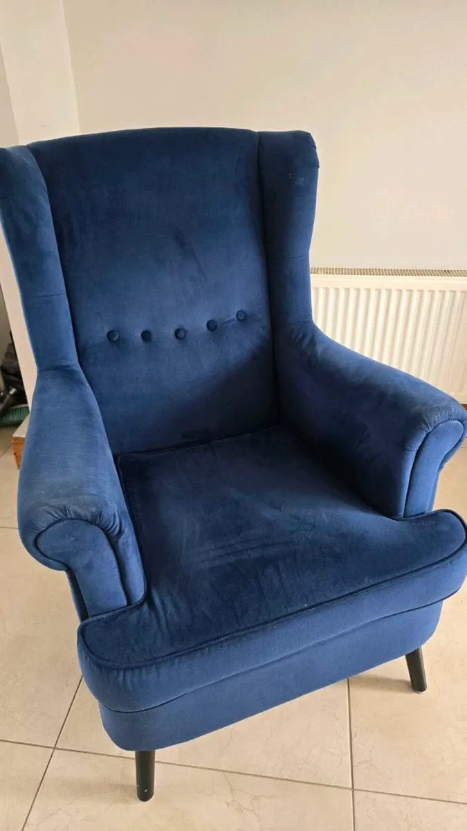 Blue Velvet Armchair - Image 1