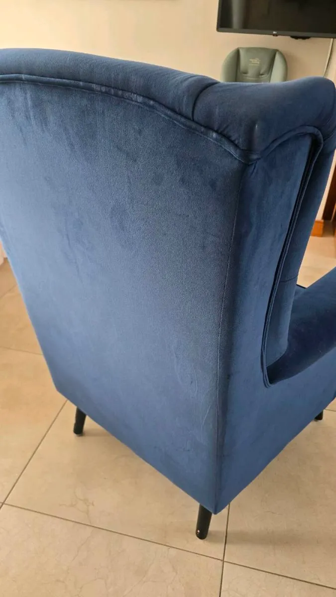 Blue Velvet Armchair - Image 4