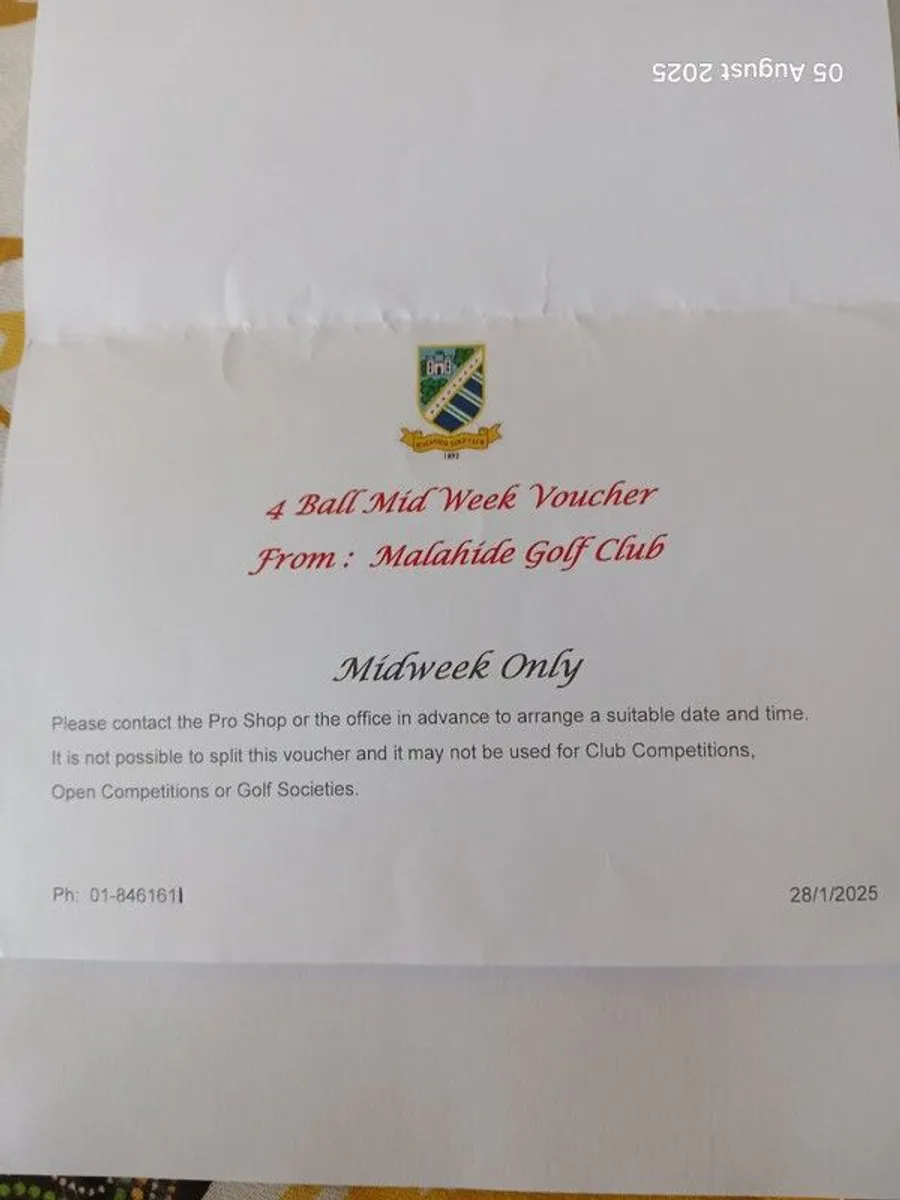 Green fees Voucher - Image 1