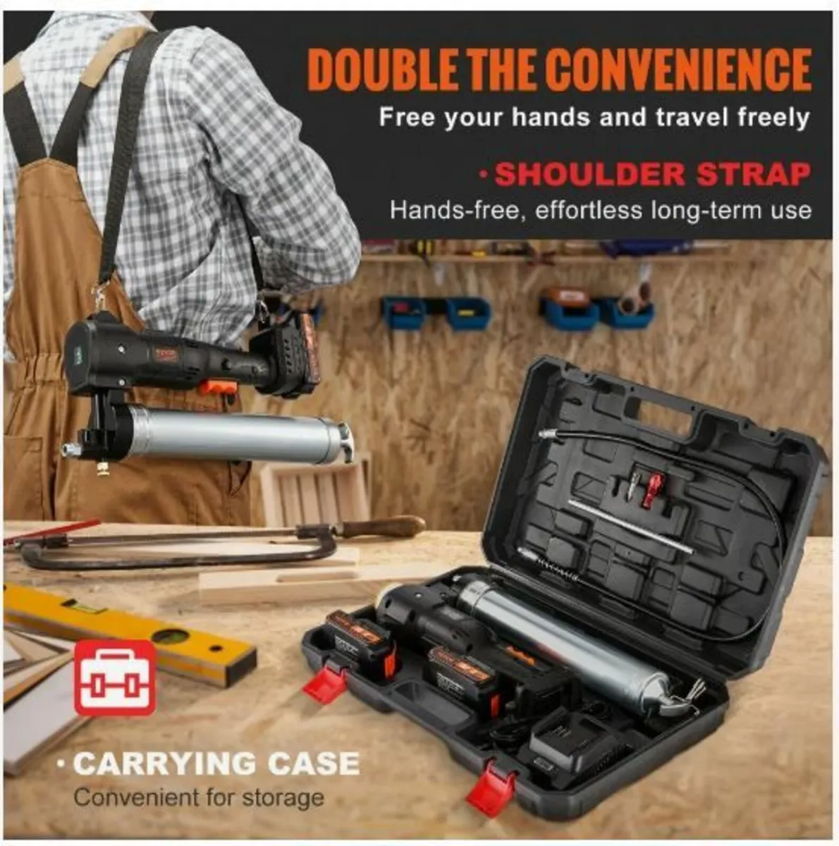 Cordless Grease Gun Electric 20 Volt 2.0 Ah Batter - Image 4