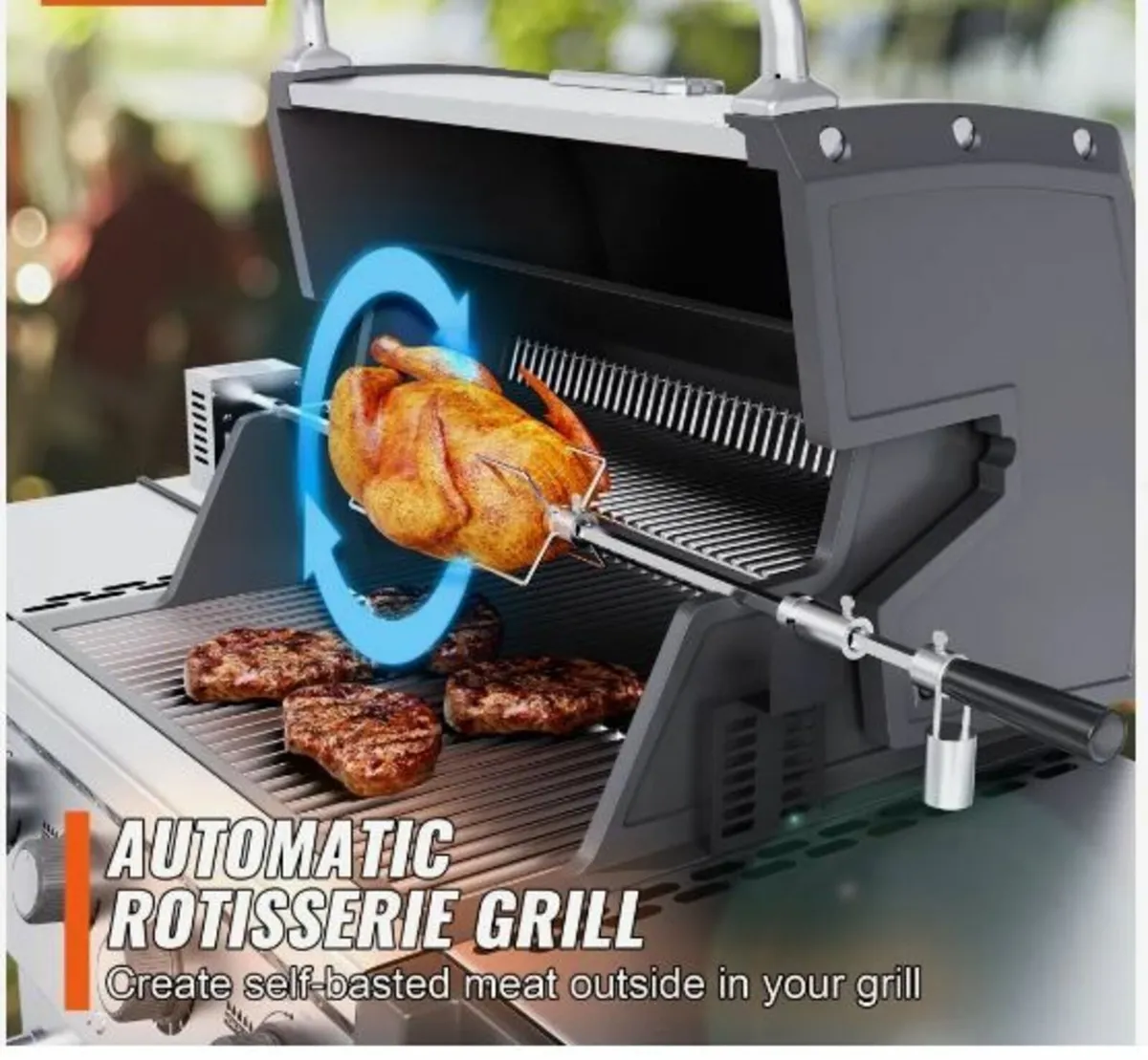 Universal Grill Rotisserie Kit BBQ Roaster - Image 3