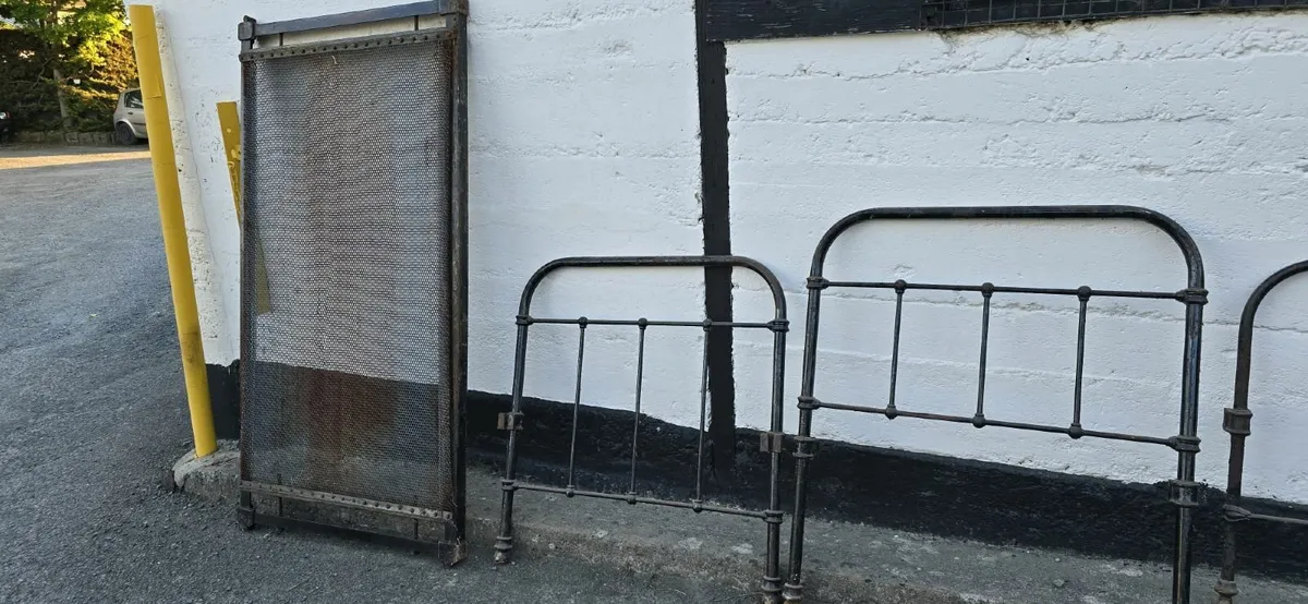Two Antique Cast Iron Single Beds - Image 1