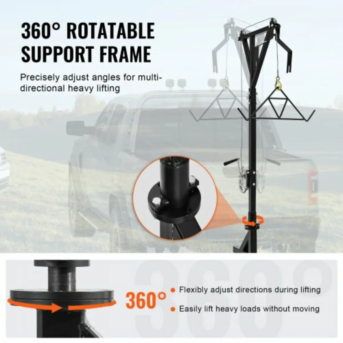 Hitch Mounted Deer Hoist Hitch Game Hoist 600lbs W - Image 3