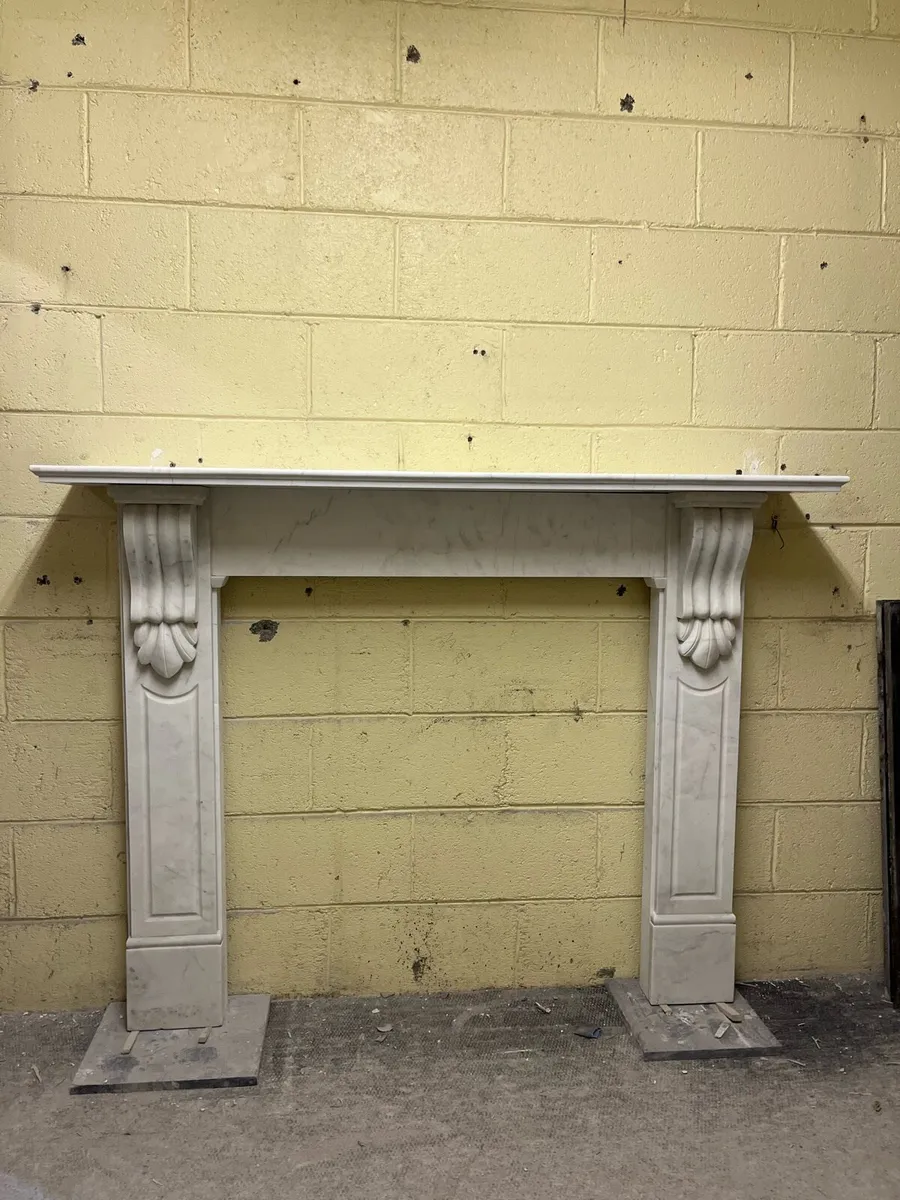 White marble fireplace - Image 1