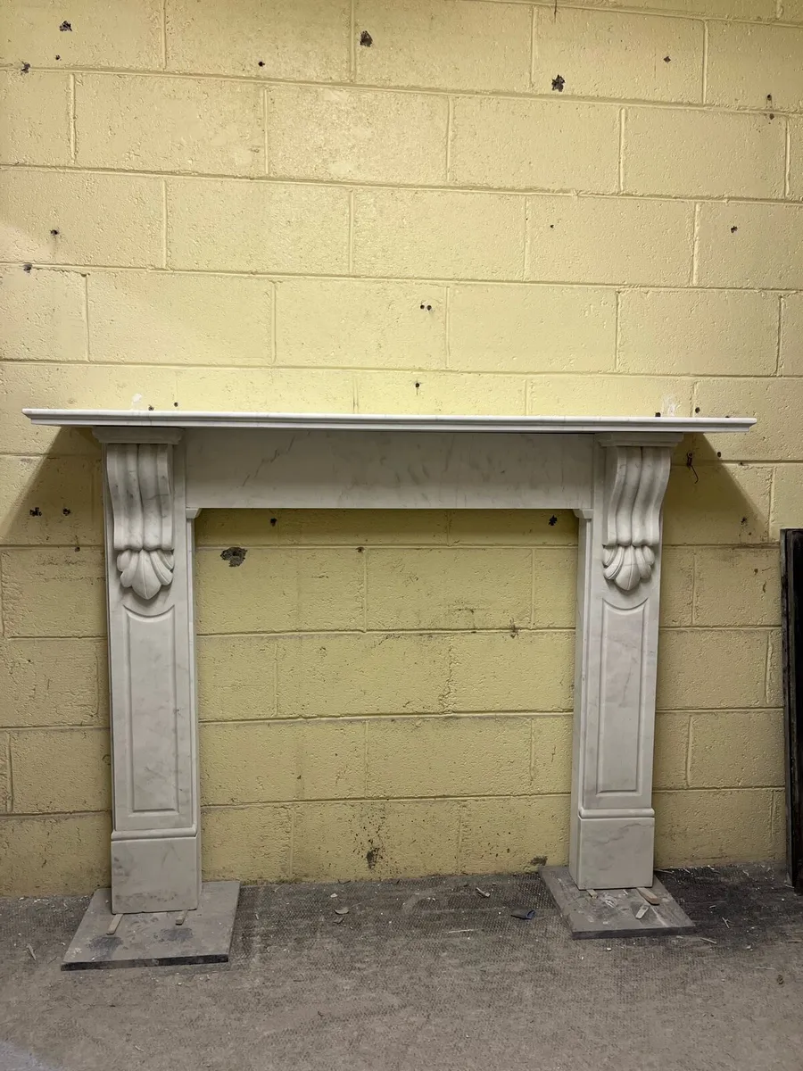 White marble fireplace - Image 2