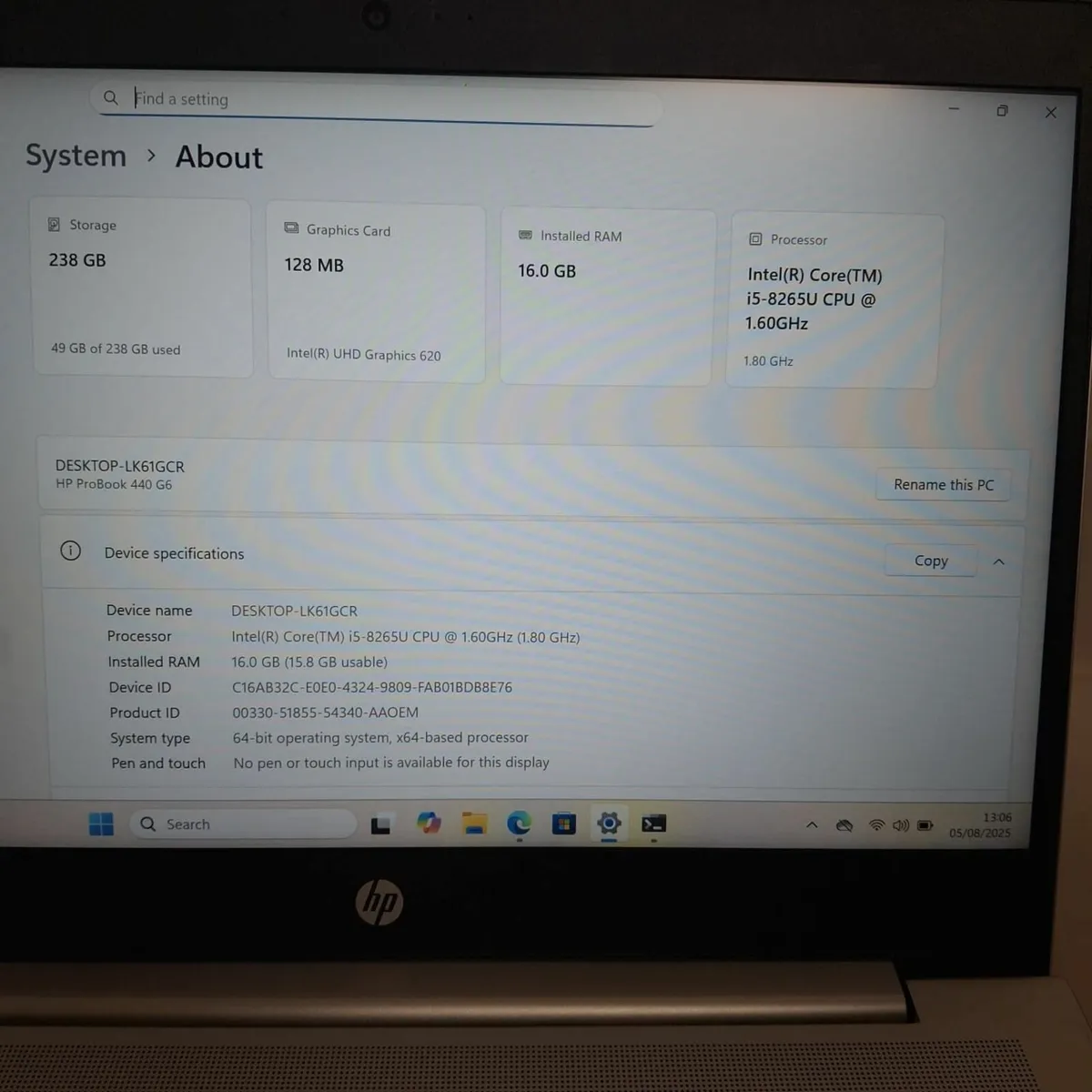 HP ProBook 440 G6 Laptop | i5-8265U | 16GB RAM | - Image 3