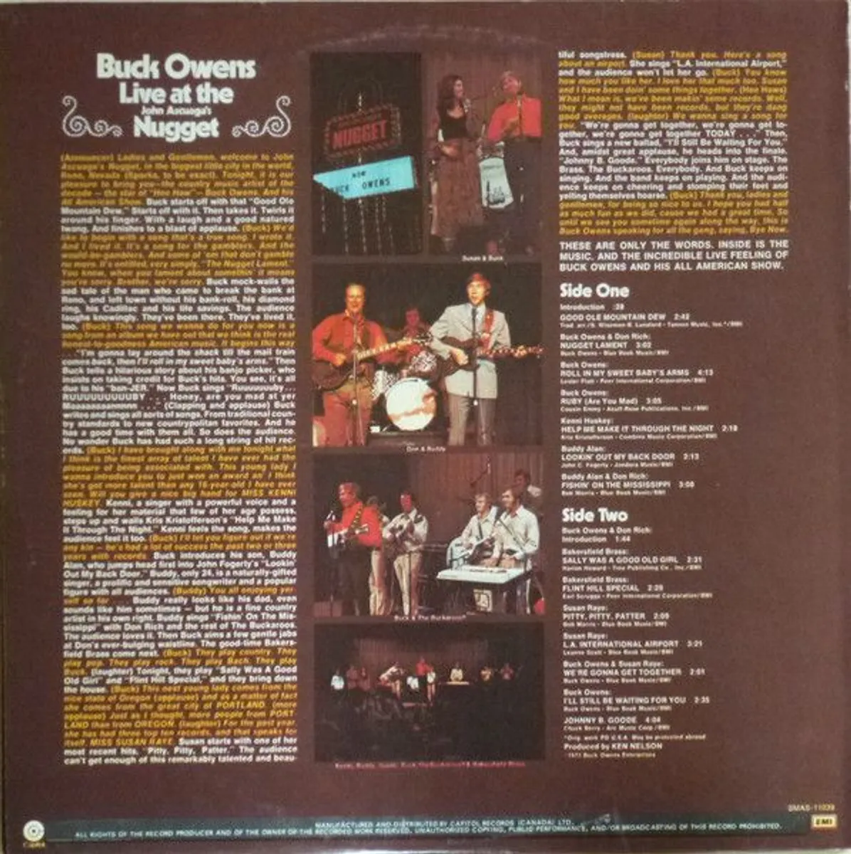 Buck Owens Live at the Nugget LP - Image 2