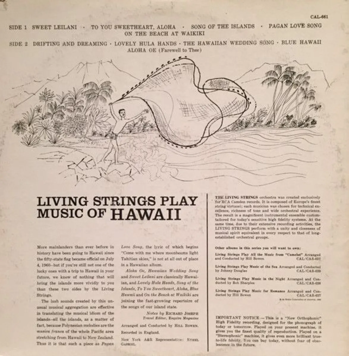 Living Strings Play Music of Hawaii LP - Image 3