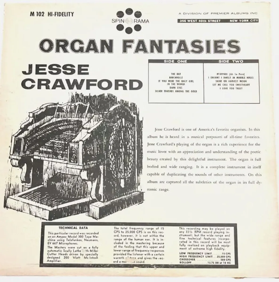 Organ Fantasies Jesse Crawford LP - Image 2