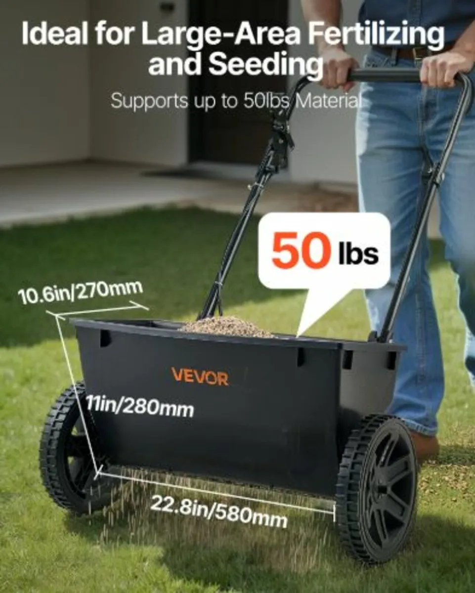Walk-Behind Push Broadcast Spreader50LBS Capacity - Image 3