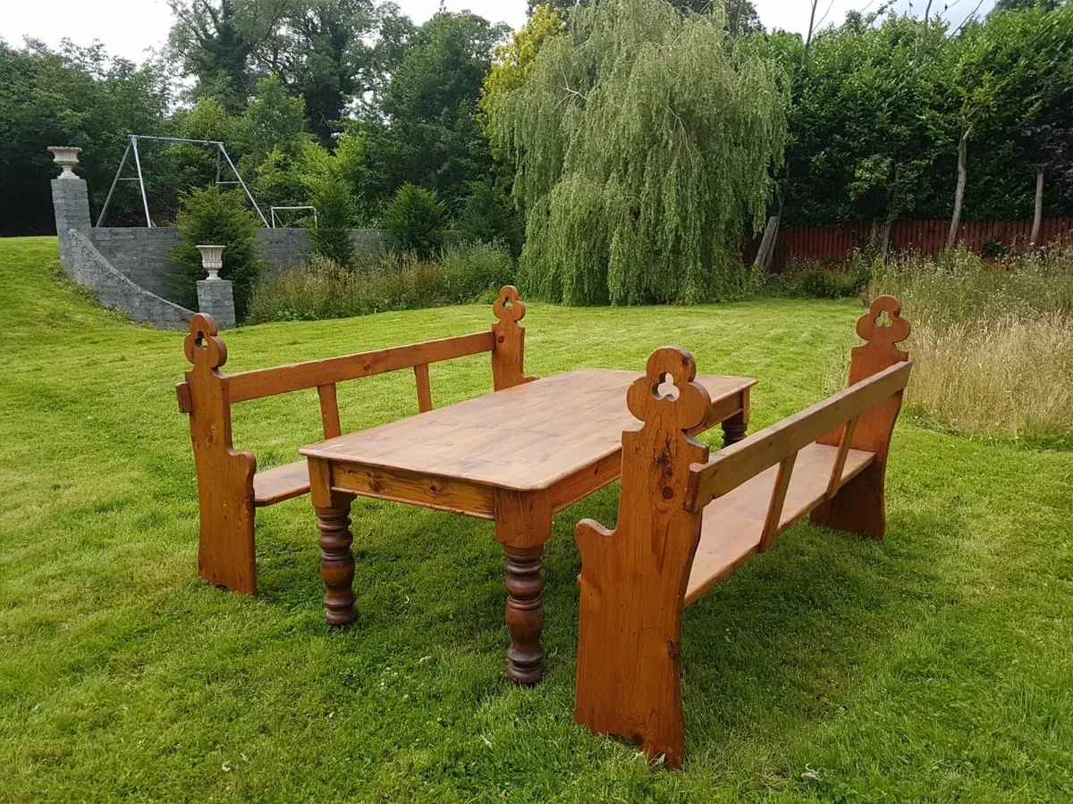 Australian Dining Table and Pews - Image 1