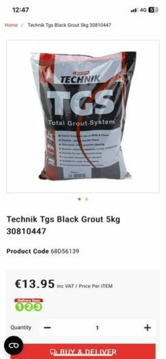 Black wall and floor tile grout - Image 1